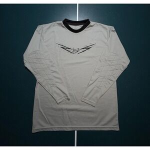 Vintage Fox Racing Motocross Jersey Men's Large Gray Black‎ Fox Riders Co Y2K
